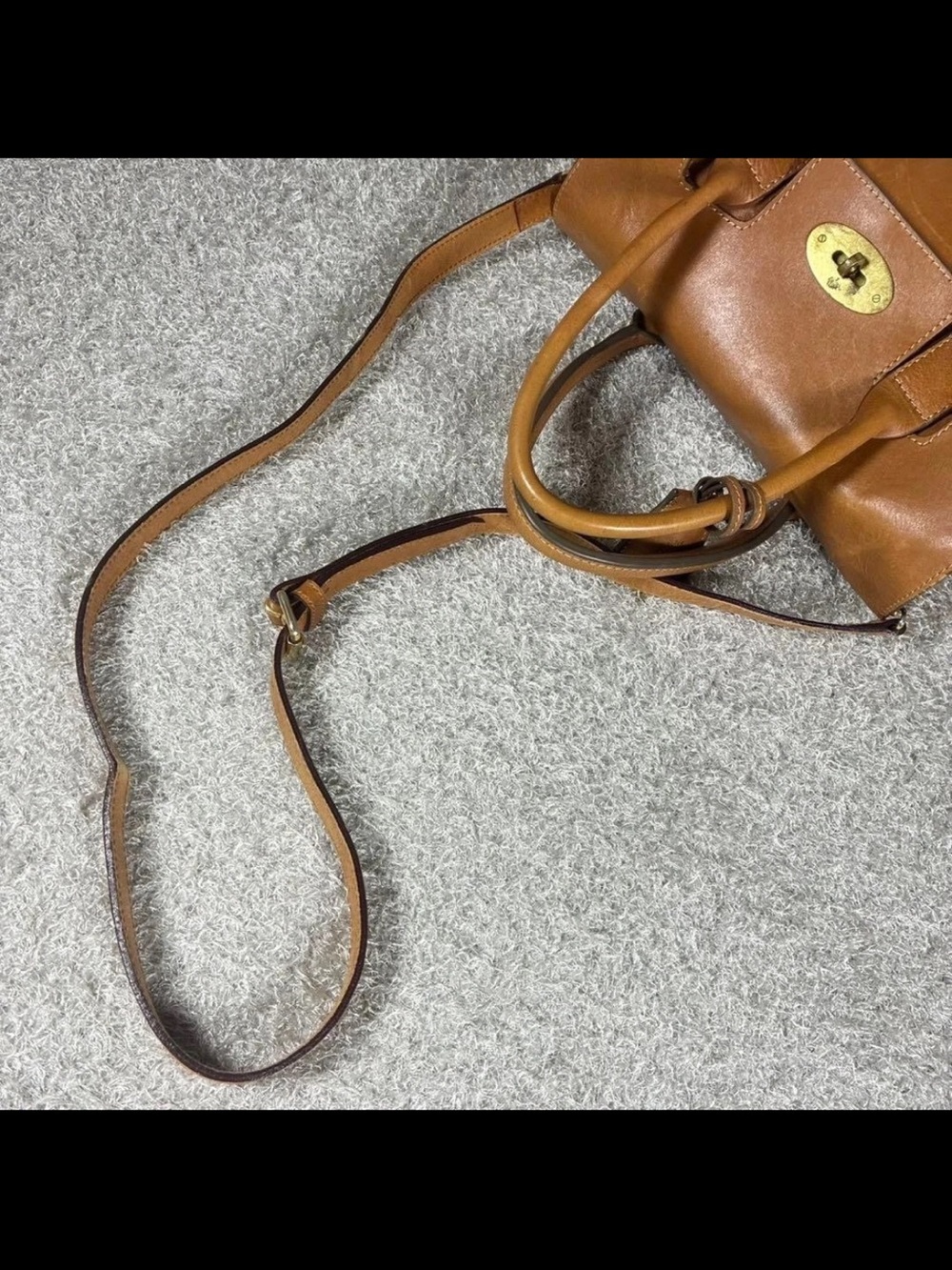 Mulberry Brown Leather Satchel with Gold Hardware - Picture 9 of 16